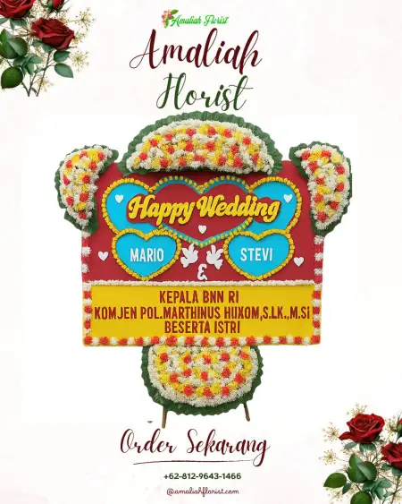 Papan Bunga Pernikahan Bonyokan